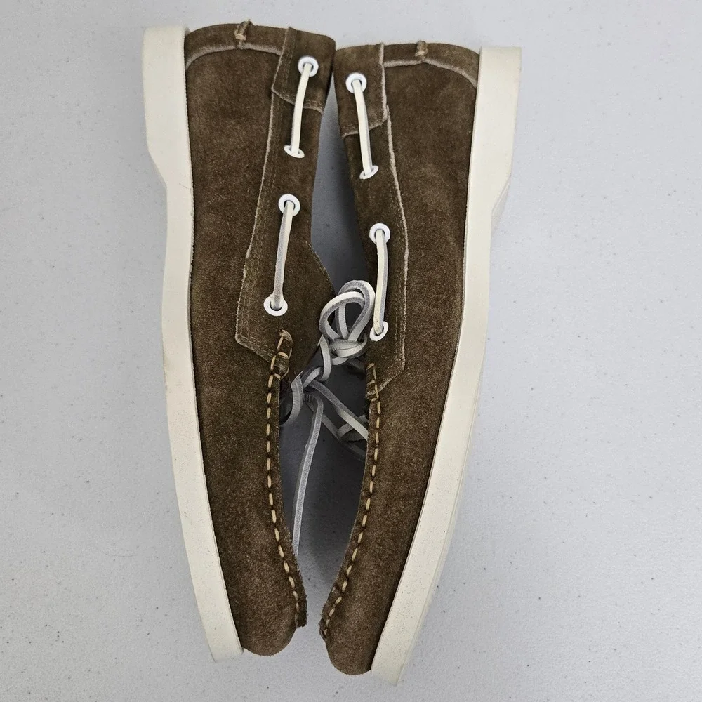 Docksteps Men's Brown Suede Boat Shoes Lace Up Casual Comfort‎ Size 44
